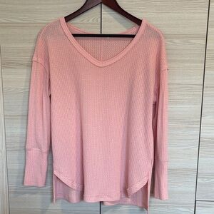 Women's Pink V-Neck Top